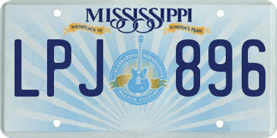 MS license plate LPJ896