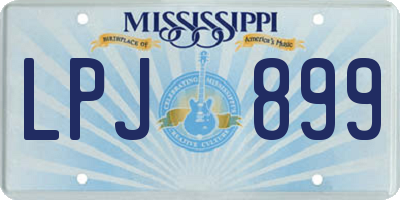 MS license plate LPJ899