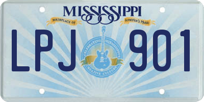 MS license plate LPJ901