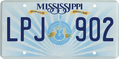 MS license plate LPJ902