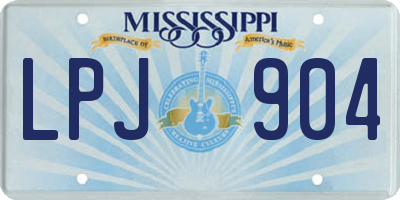MS license plate LPJ904