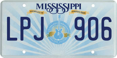 MS license plate LPJ906