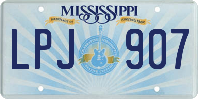 MS license plate LPJ907