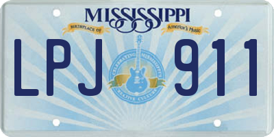MS license plate LPJ911