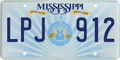 MS license plate LPJ912