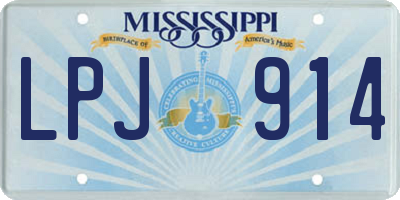 MS license plate LPJ914