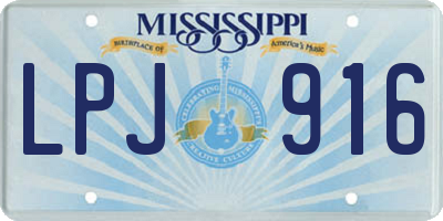 MS license plate LPJ916