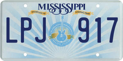 MS license plate LPJ917