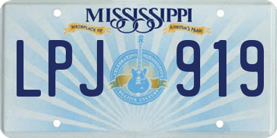 MS license plate LPJ919