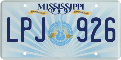 MS license plate LPJ926