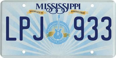 MS license plate LPJ933