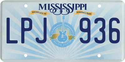 MS license plate LPJ936