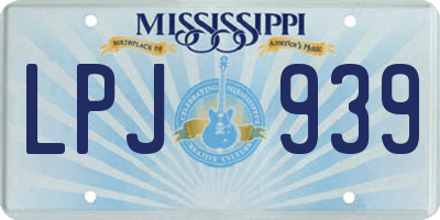 MS license plate LPJ939