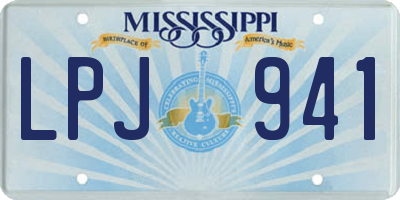 MS license plate LPJ941