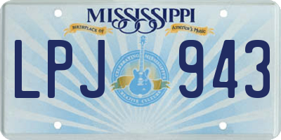 MS license plate LPJ943