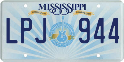 MS license plate LPJ944