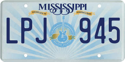 MS license plate LPJ945