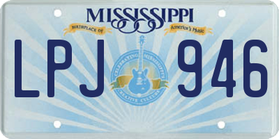 MS license plate LPJ946