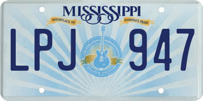 MS license plate LPJ947