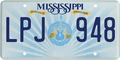MS license plate LPJ948