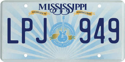 MS license plate LPJ949