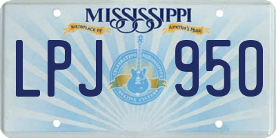 MS license plate LPJ950