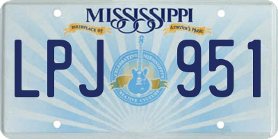MS license plate LPJ951
