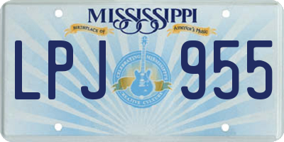MS license plate LPJ955