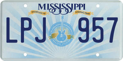 MS license plate LPJ957