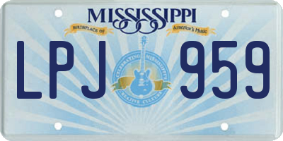 MS license plate LPJ959