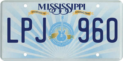 MS license plate LPJ960