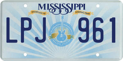 MS license plate LPJ961