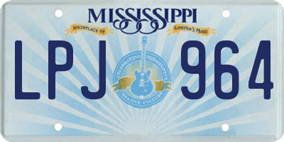 MS license plate LPJ964
