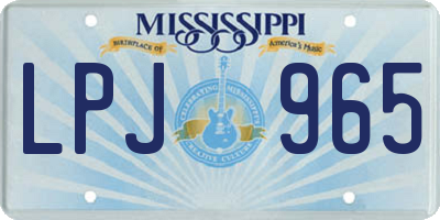 MS license plate LPJ965