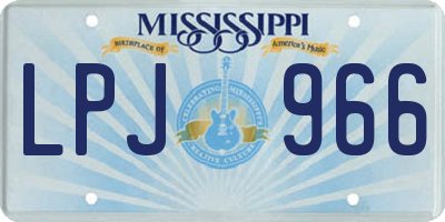MS license plate LPJ966