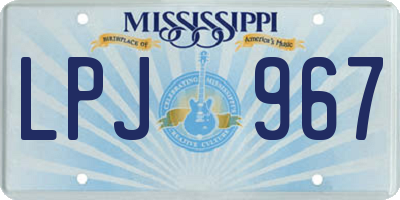 MS license plate LPJ967