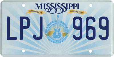 MS license plate LPJ969