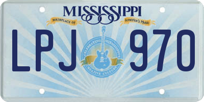 MS license plate LPJ970