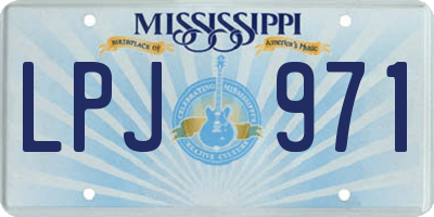 MS license plate LPJ971