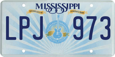 MS license plate LPJ973