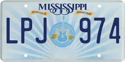 MS license plate LPJ974