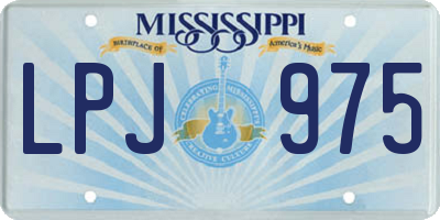 MS license plate LPJ975