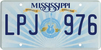 MS license plate LPJ976