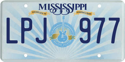 MS license plate LPJ977