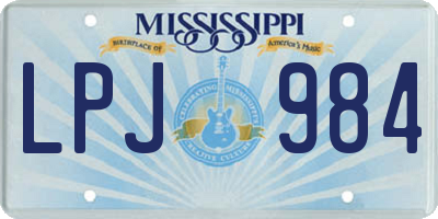MS license plate LPJ984