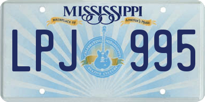 MS license plate LPJ995