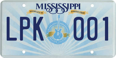 MS license plate LPK001