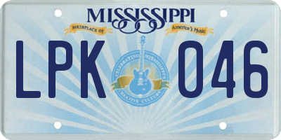 MS license plate LPK046