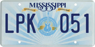 MS license plate LPK051