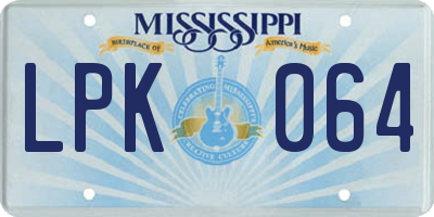 MS license plate LPK064